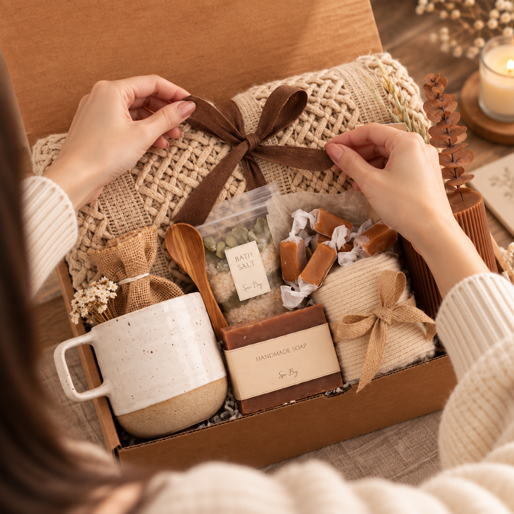 Spa Blanket Gift Box - Rustic