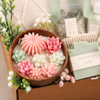 Pink Succulent Candle Gift Box
