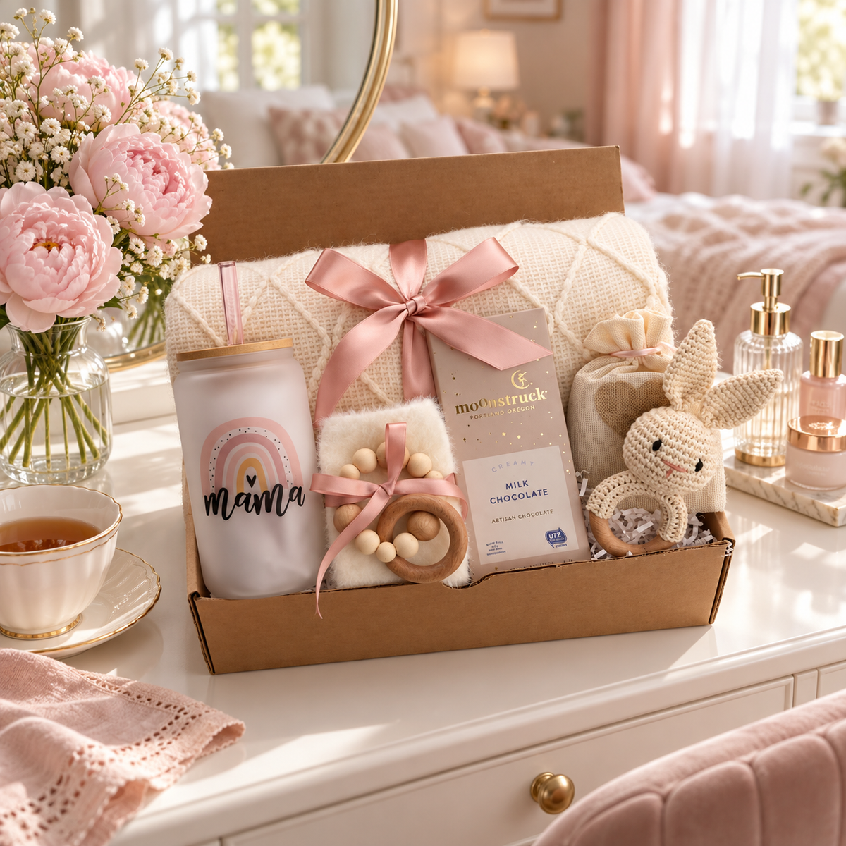 Mama Blanket Gift Box - Blush