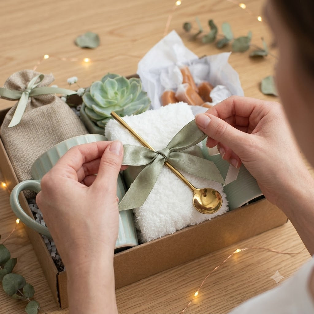 Green Candle & Succulent Gift Box