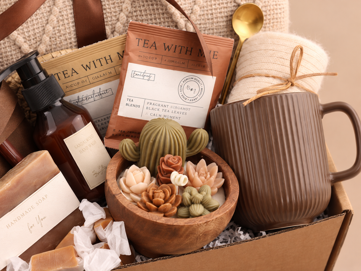 Succulent & Wood Wick Candle Gift Box
