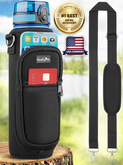 Sports Water Bottle Carrier W/Adjustable Shoulder Strap