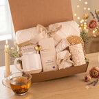 White Pillar Floral Candle Gift Box