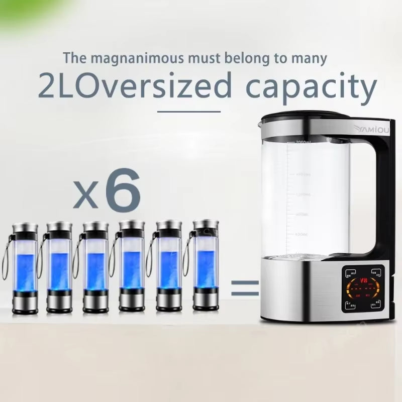 2L Rich Hydrogen Water Bottle Alkaline Water Ionizer Machine Filter Drink Hydrogen Water Generator 110V/220V English Menu