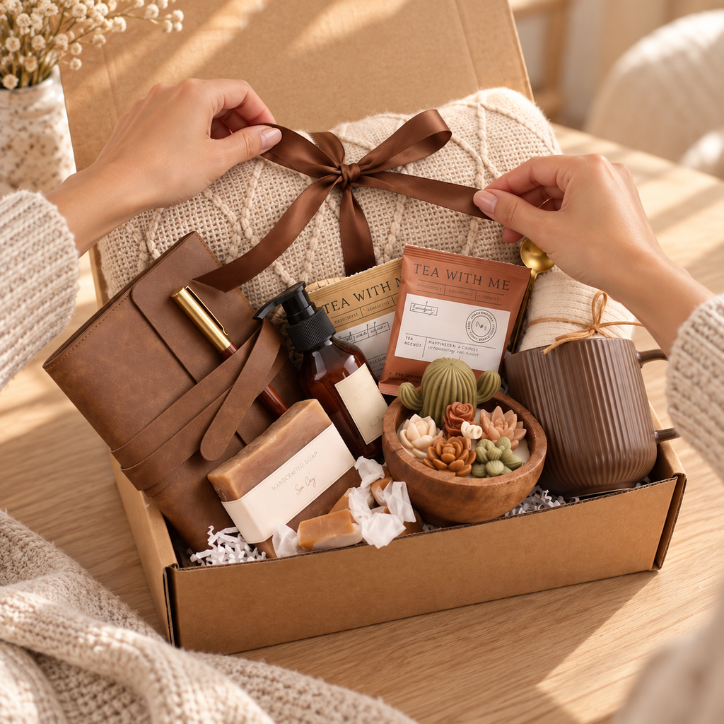 Succulent & Wood Wick Candle Gift Box