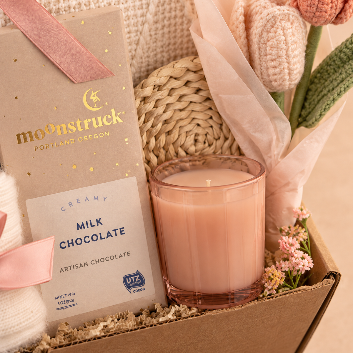 Pink Tulip & Heart Gift Box