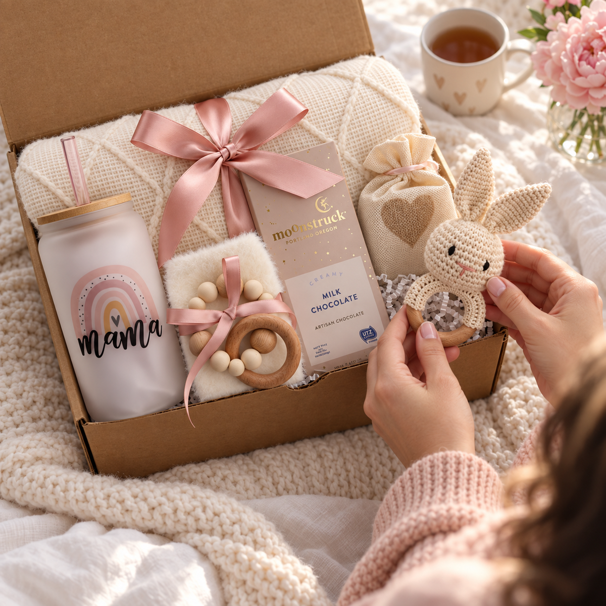 Mama Blanket Gift Box - Blush