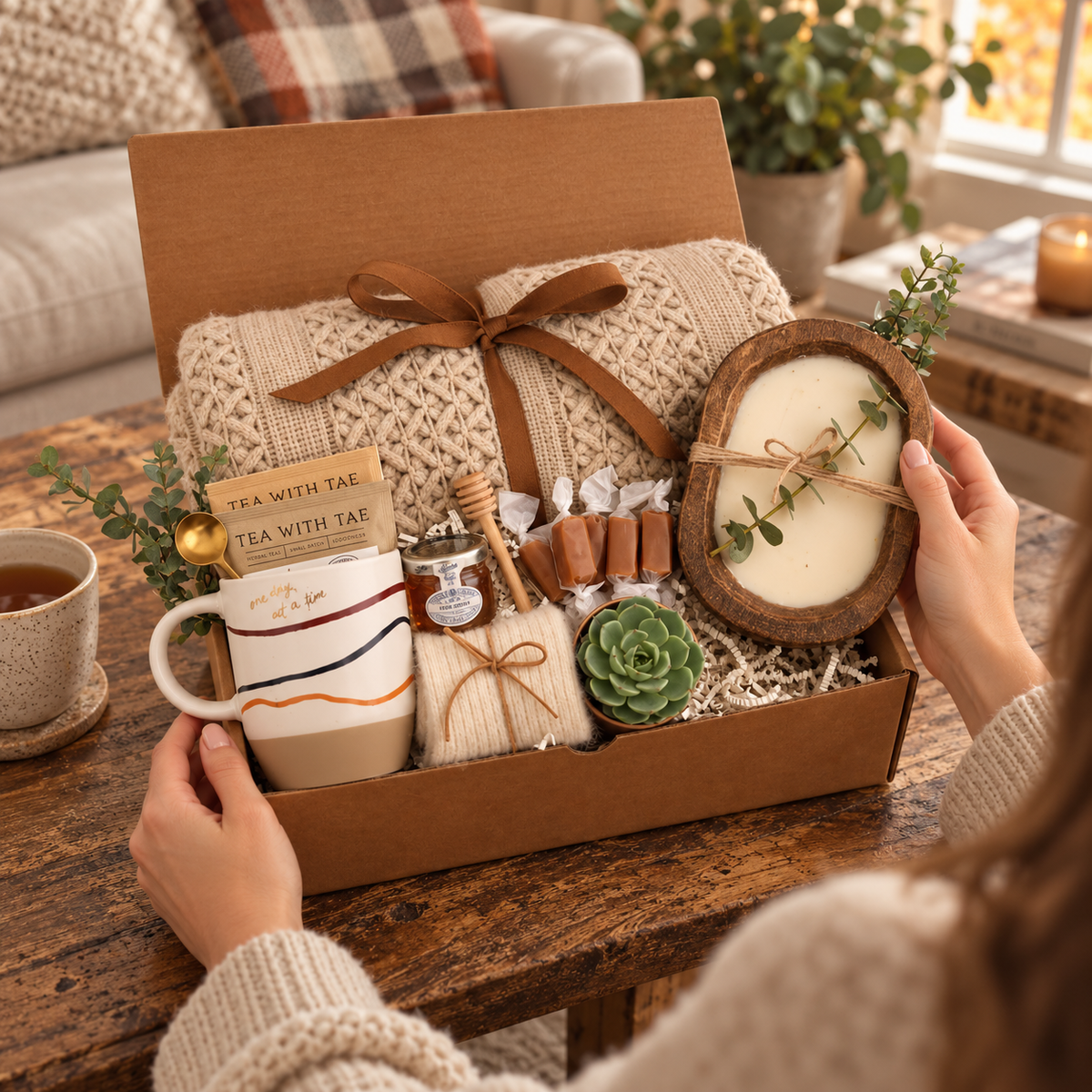 One Day & Wood Wick Candle Gift Box