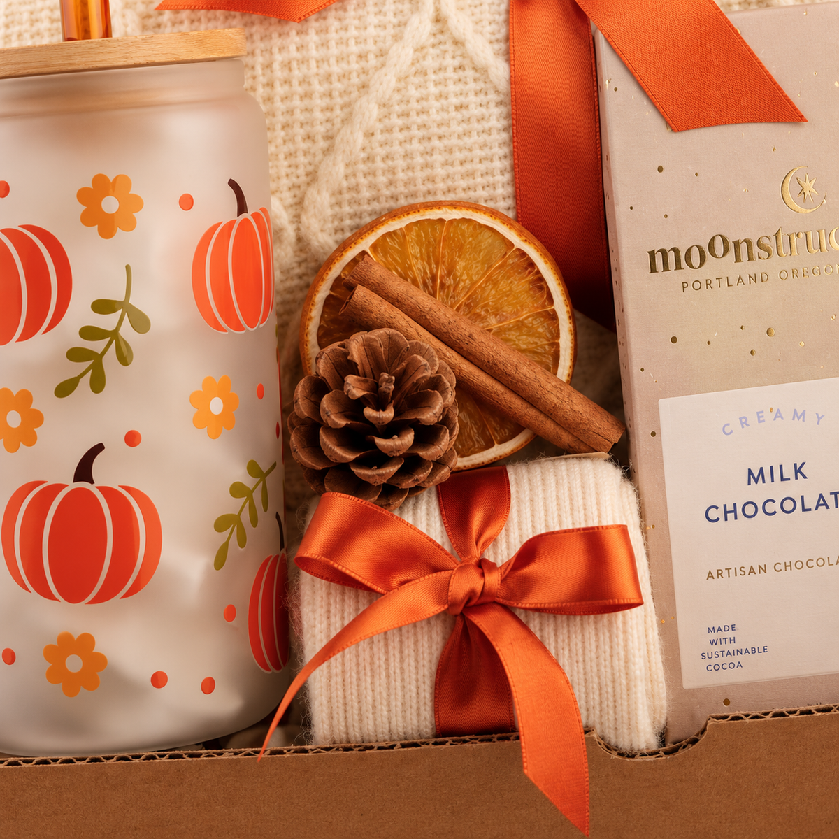Glass Pumpkin Candle Gift Box