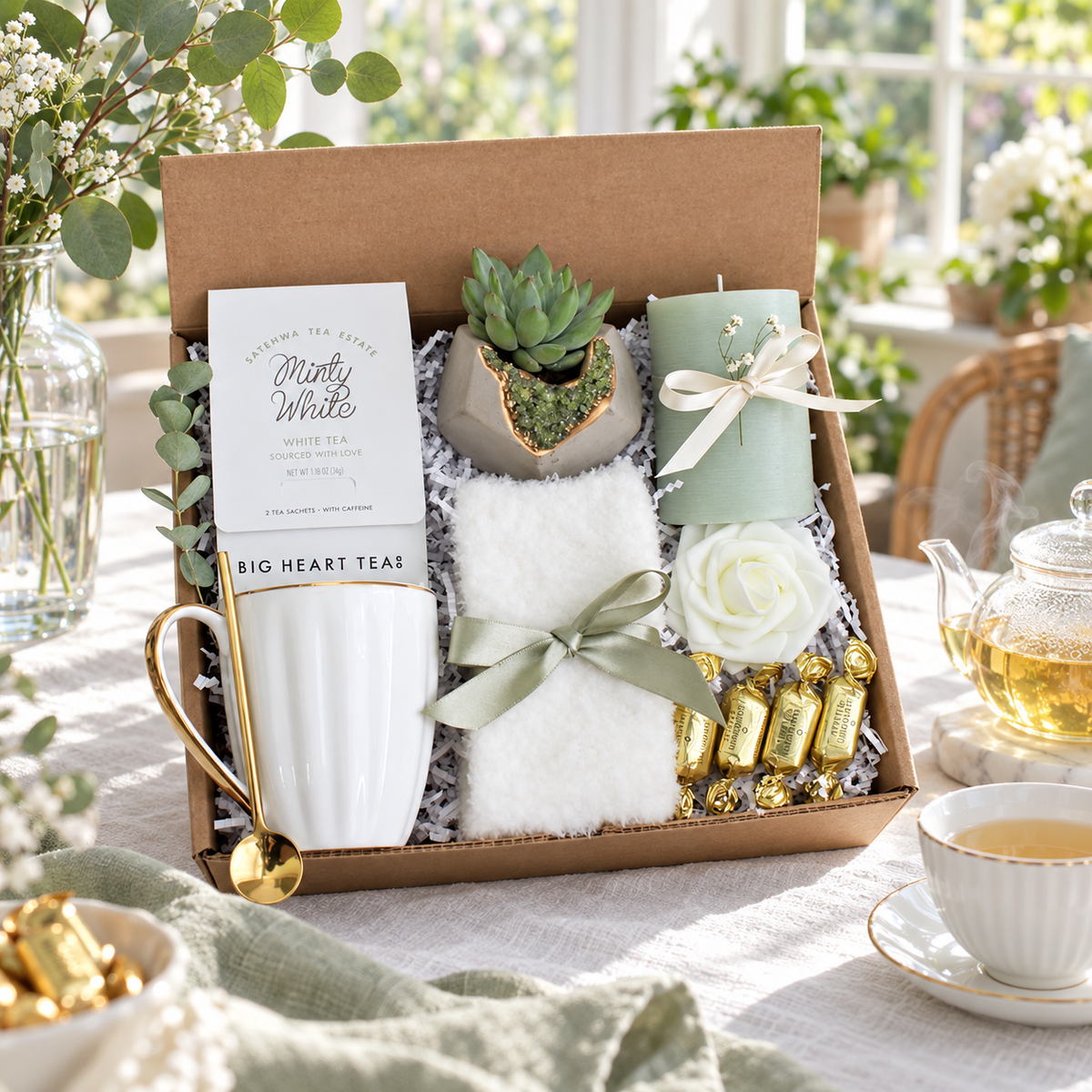 Geode Green Succulent Gift Box