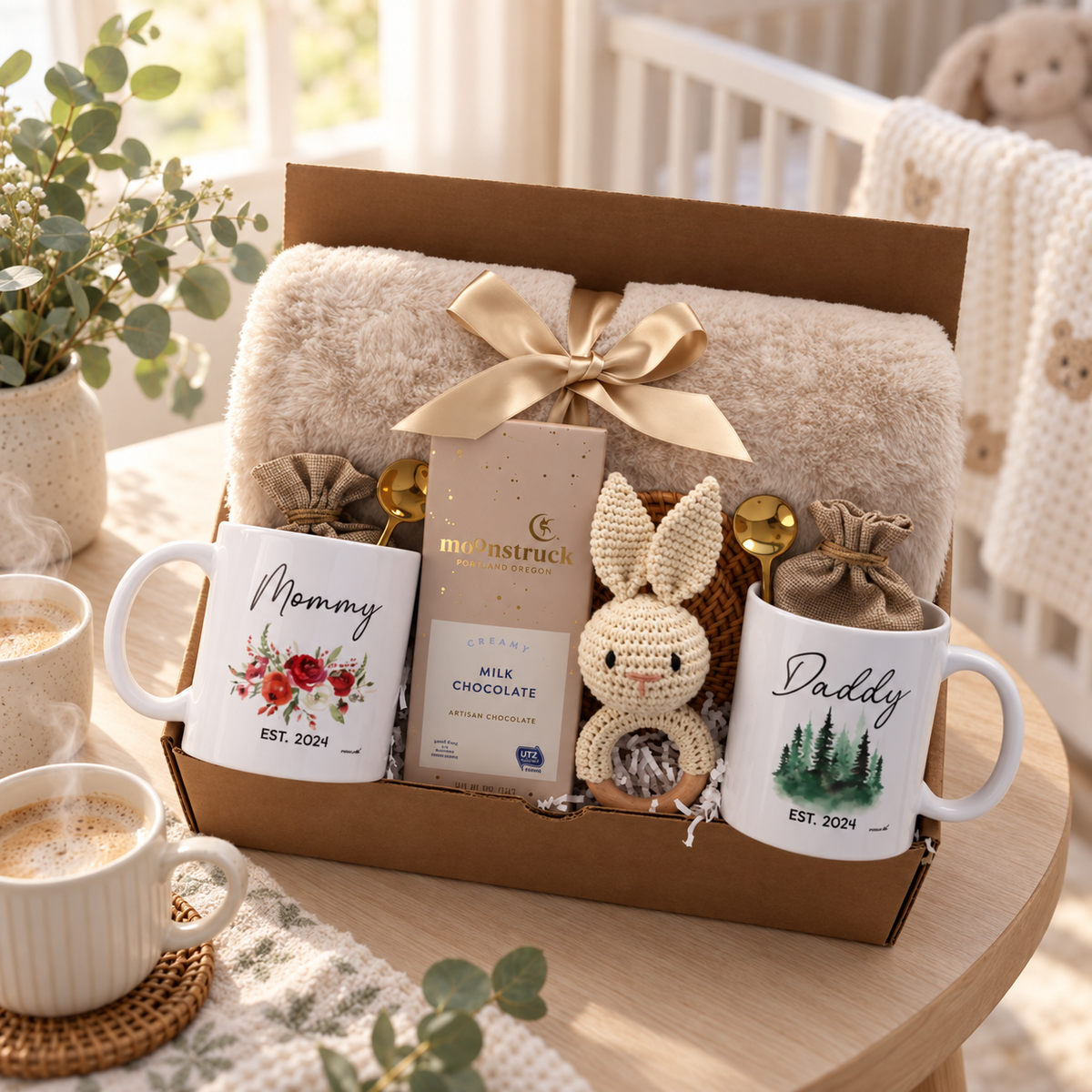 Dual Mug & Blanket Gift Box