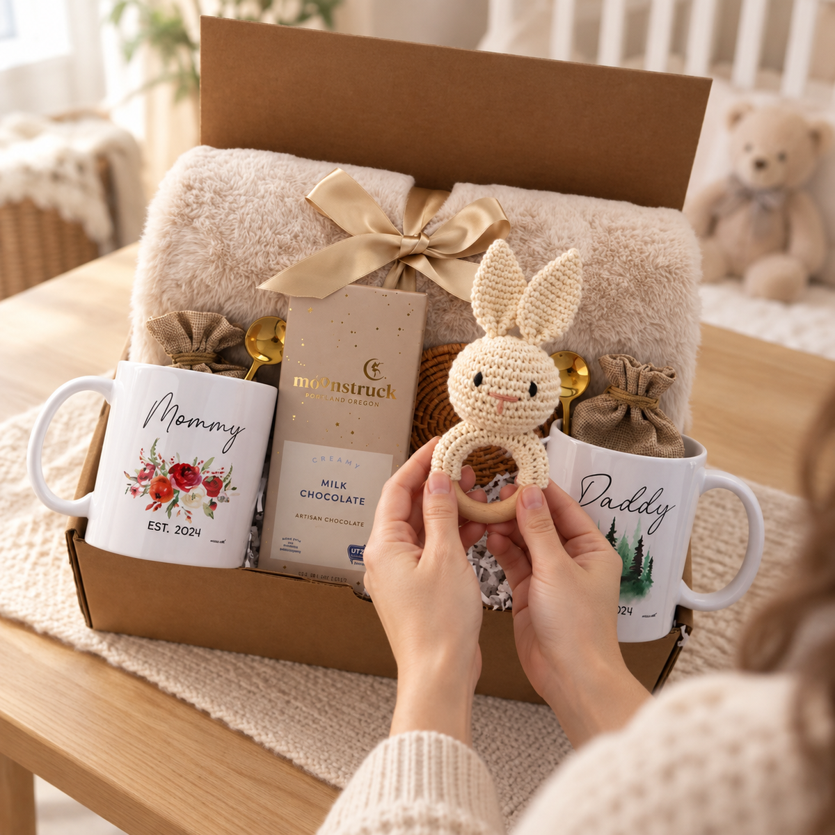 Dual Mug & Blanket Gift Box