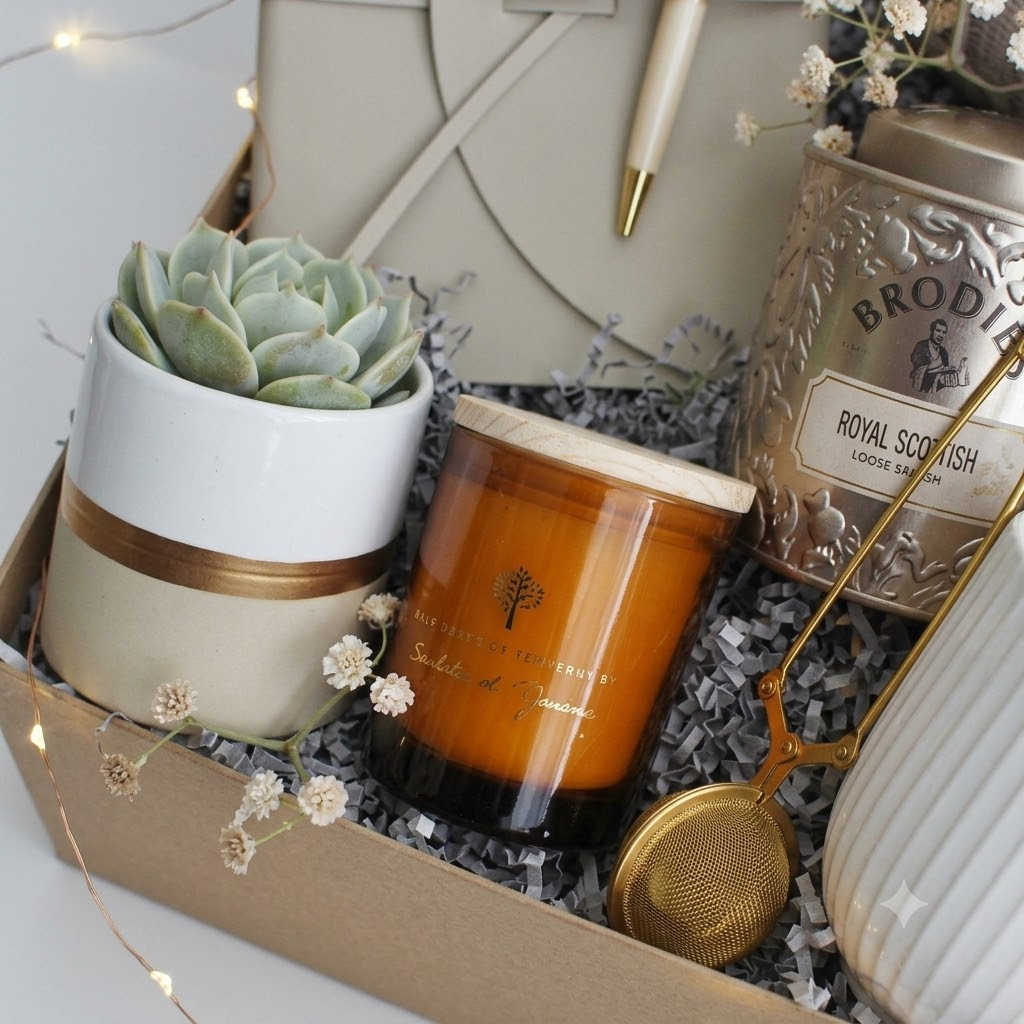 Deluxe Taupe Blanket Gift Box
