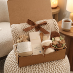 Brown Floral & Wood Wick Candle Gift Box