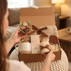 Brown Floral & Wood Wick Candle Gift Box