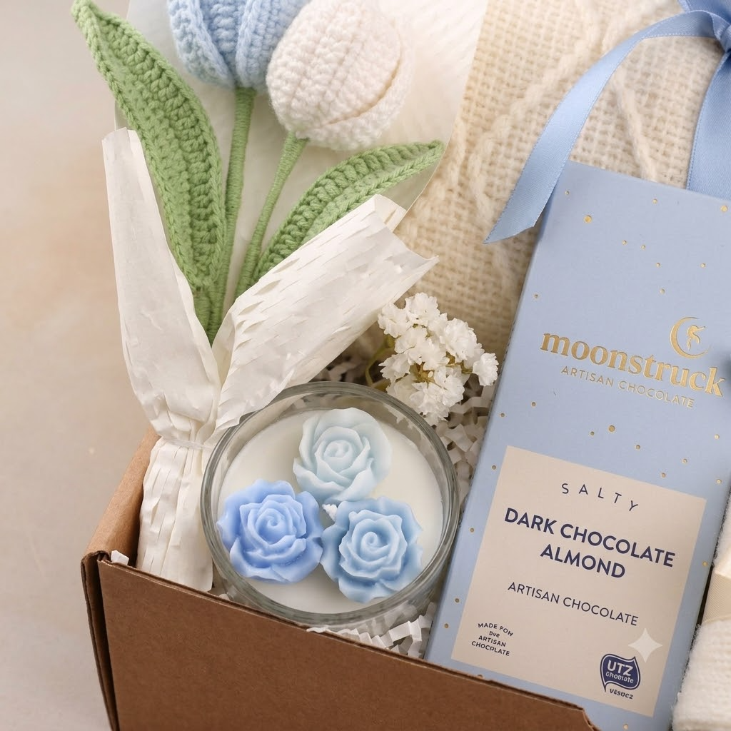 Blue Tulips Gift Box - Mom