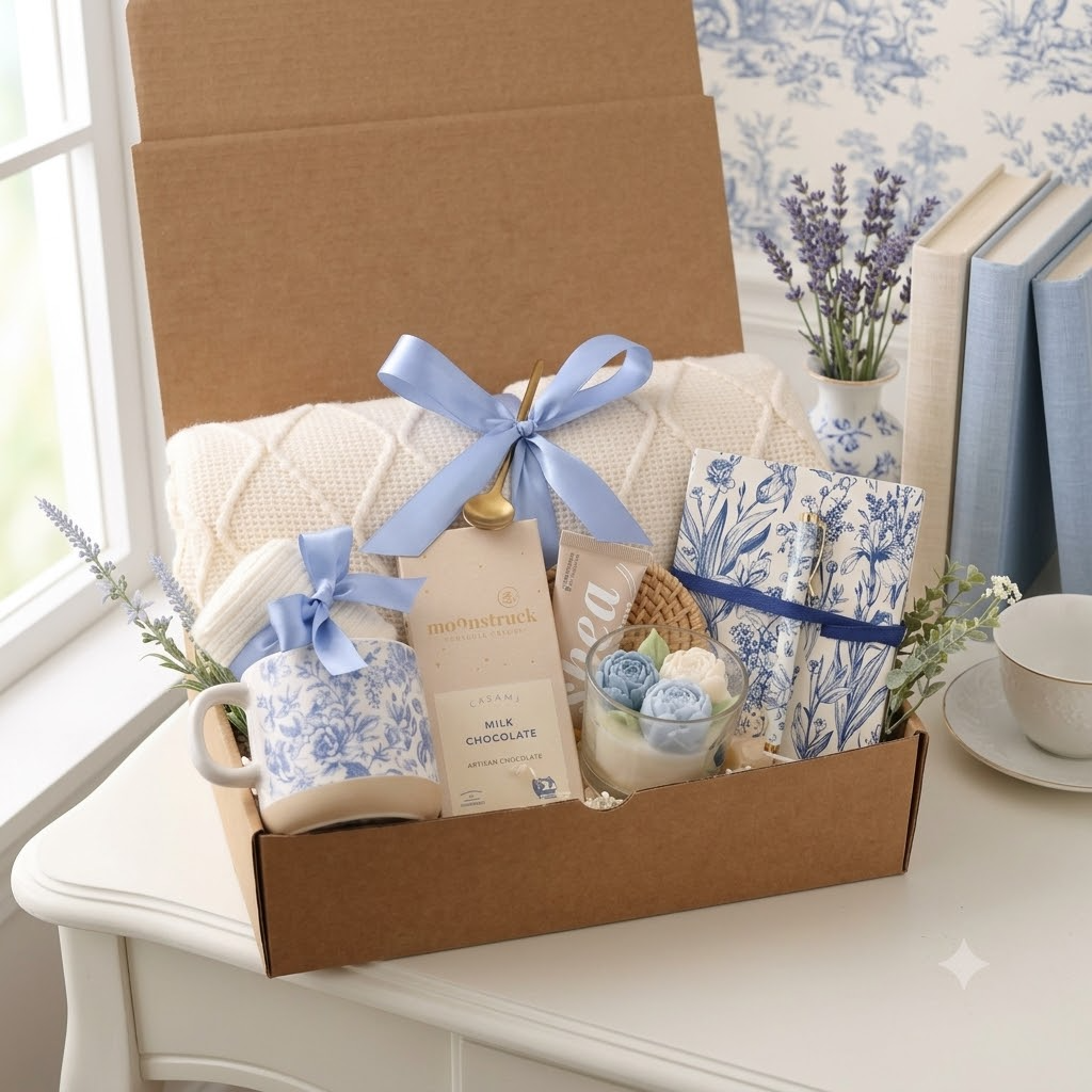 Blue Toile Journal Gift Box