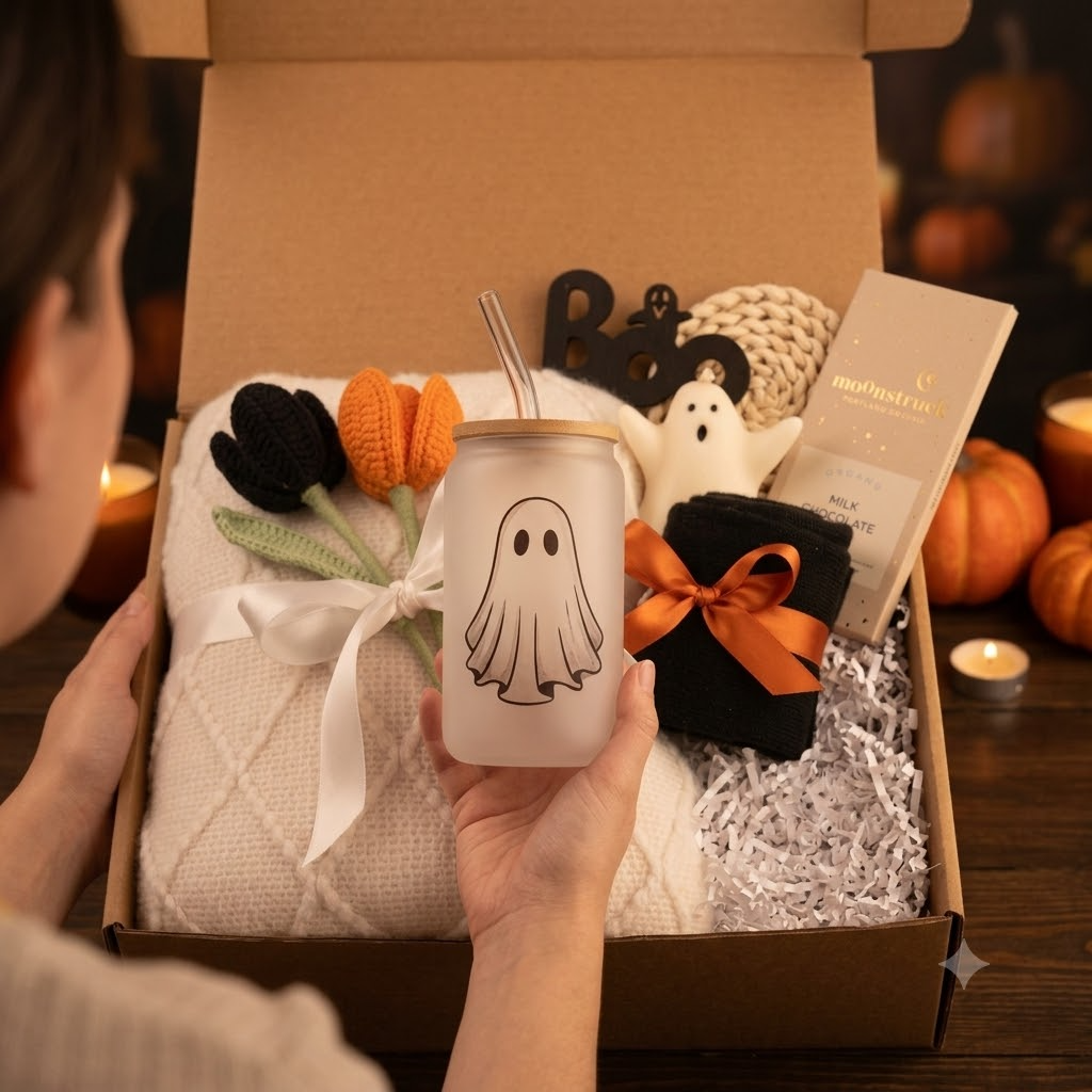 Black & Orange Tulips Gift Box