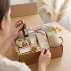 Grey Blanket & Beige Spa Gift Box