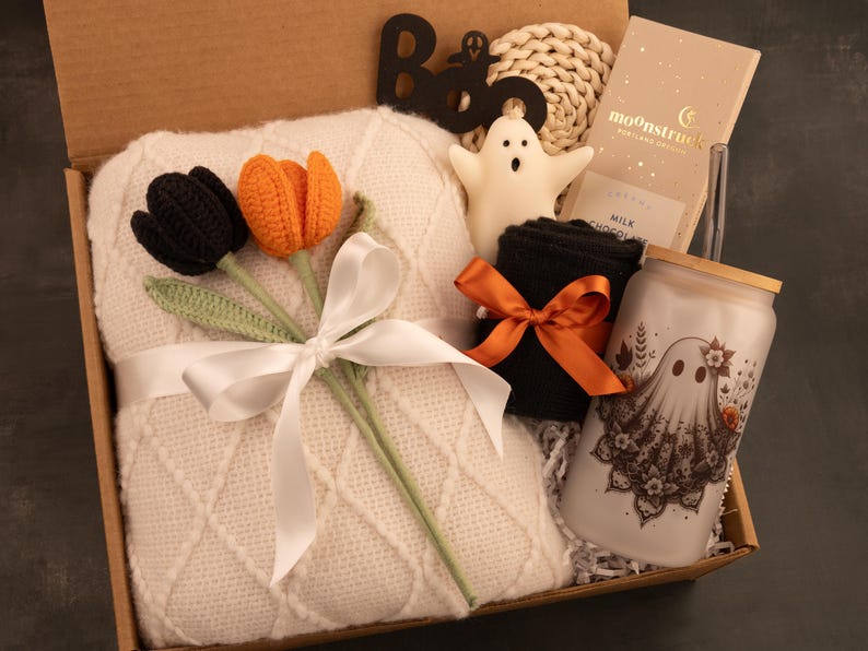 Black & Orange Tulips Gift Box