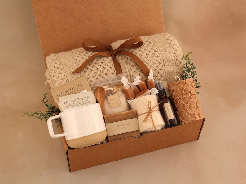 Spa Rustic Gift Box - Brown Floral