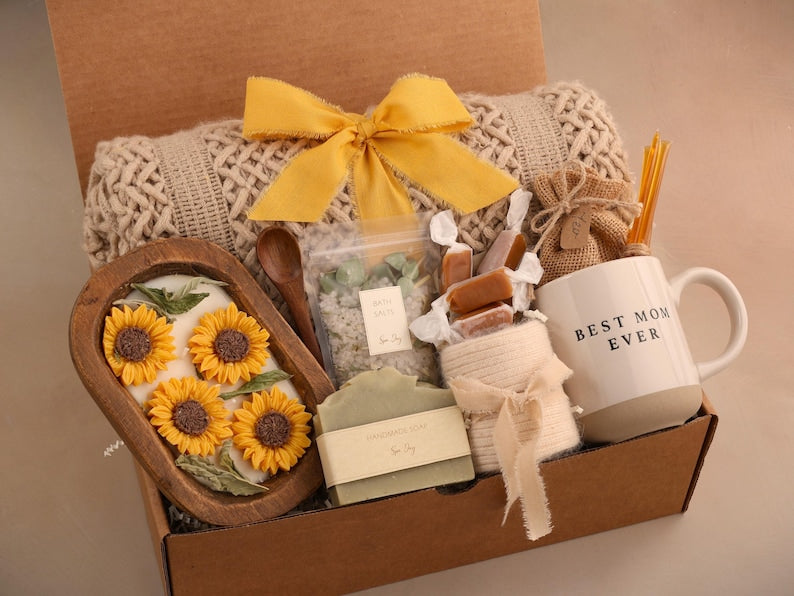 Sunflower & Wood Wick Candle Gift Box