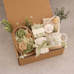 Green Floral & Wood Wick Candle Gift Box