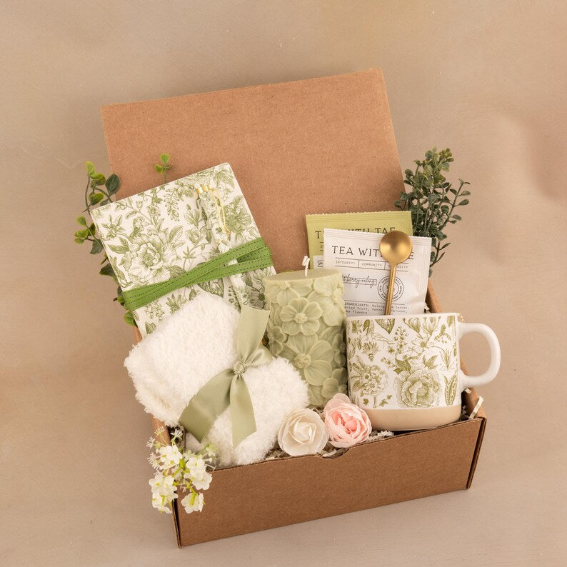 Green Floral Journal Gift Box