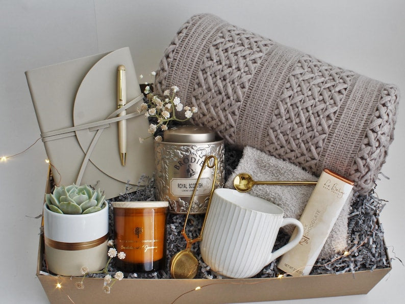 Deluxe Taupe Blanket Gift Box