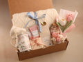 Pink Tulip & Blue Ribbon Gift Box