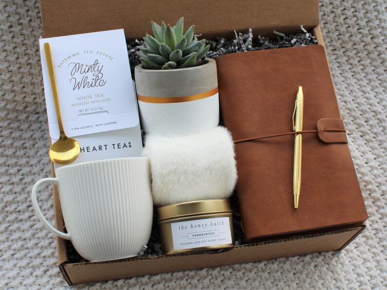 White Succulent Gift Box