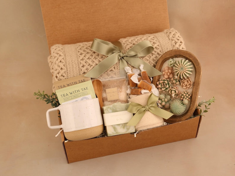 Brown & Green Wood Wick Candle Gift Box